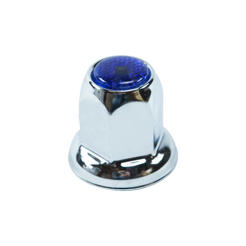 Universal Lug Nut Covers, 10 Pack, BLUE Top Reflector, Steel 33MM x 2