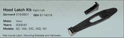 Volvo WC, WG, WI Hood Latch Assembly 1991 - 1997